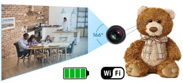 Cámara Espia Oso Peluche Niñera Wifi Audio 4k - Imagen 3
