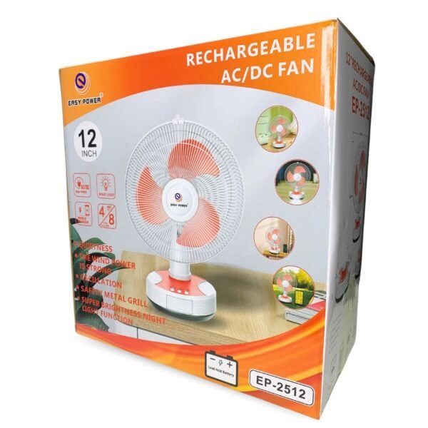 Ventilador Inalámbrico con Cargador Solar y Lámparas de Luz - Imagen 2