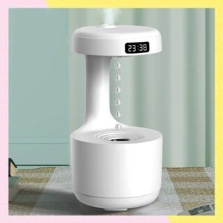 Humidificador Con Agua Antigravedad Luz Y Reloj Horario