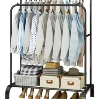 Perchero de Pie Organizador de Ropa Doble